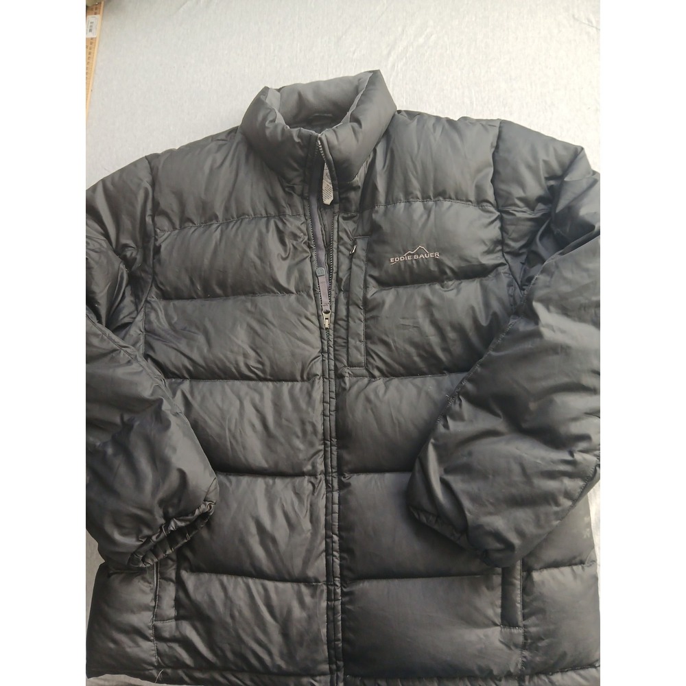 Eddie Bauer Jacket Mens Large Premium Goose Down Quilted Puffer Zip Pockets